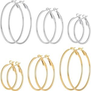 Stainless Steel Gold/Silver Plated Hoop Earrings for Women